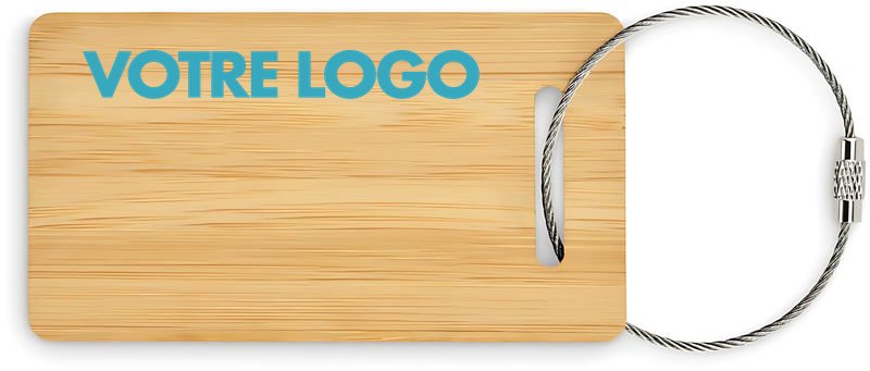 Étiquette de bagage en bambou